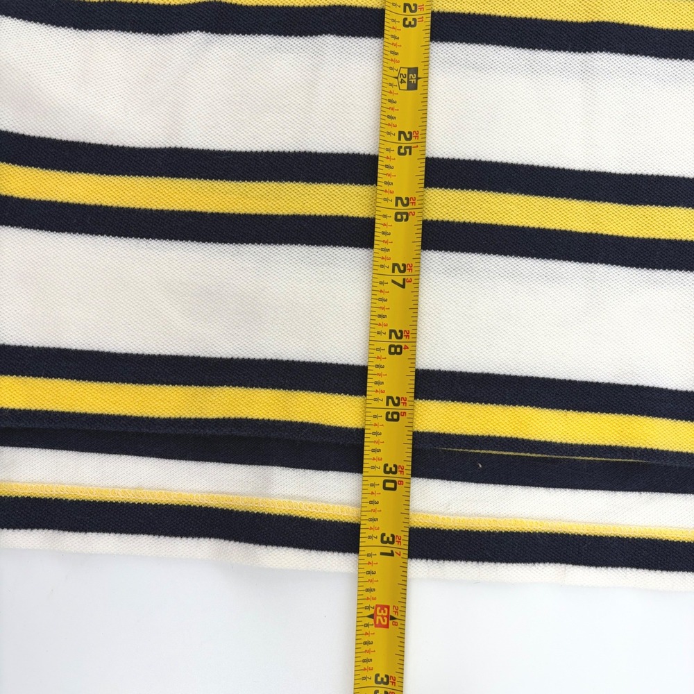 Polo Ralph Lauren Polo Shirt Striped White Black Yellow Preppy XL Rugby Nautical - Picture 7 of 7